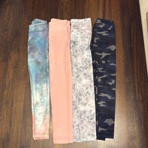 Set of 4 Athleta Girl Chit Chat legging Size 7 - excellent used condition